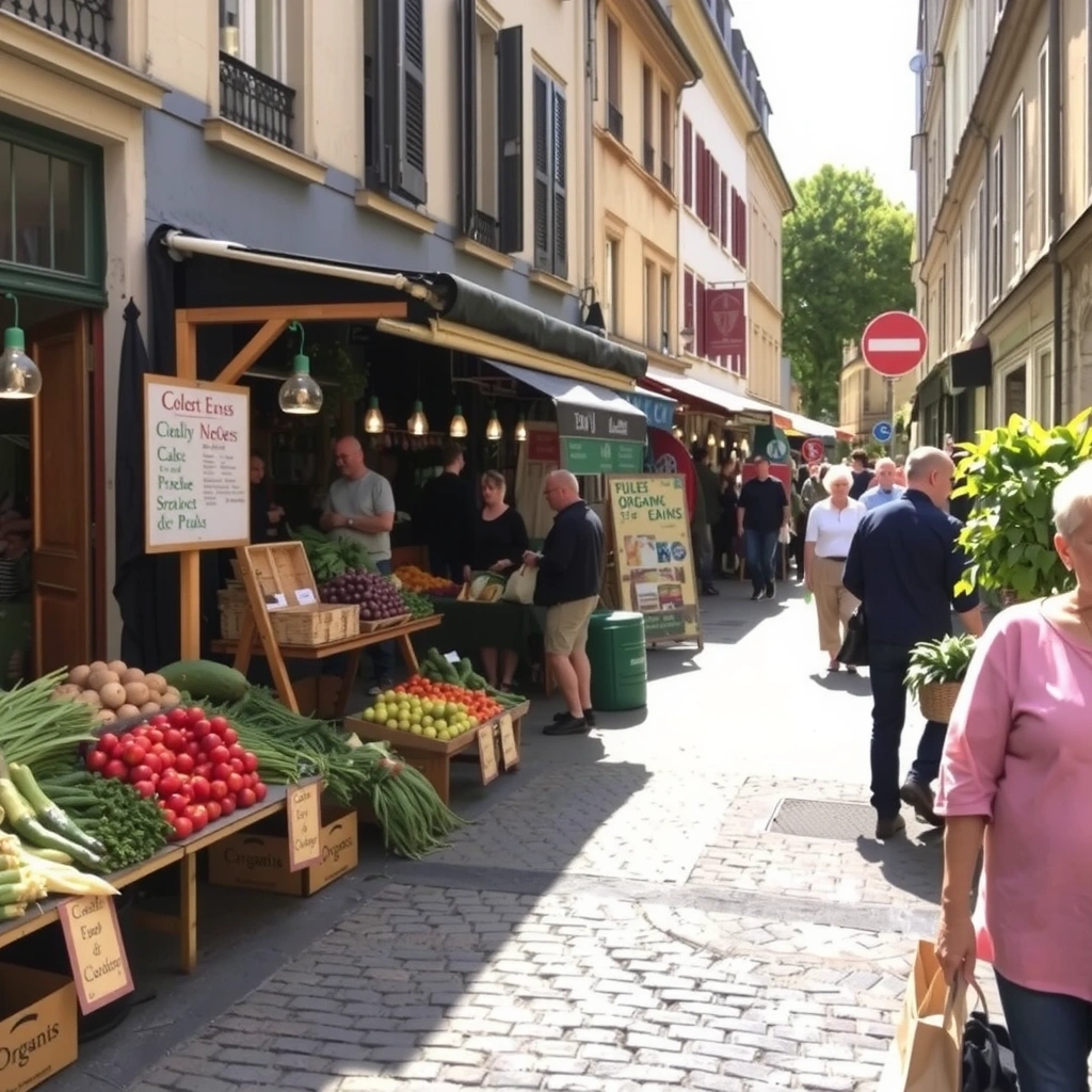 Marché hebdomadaire dans quartier parisien