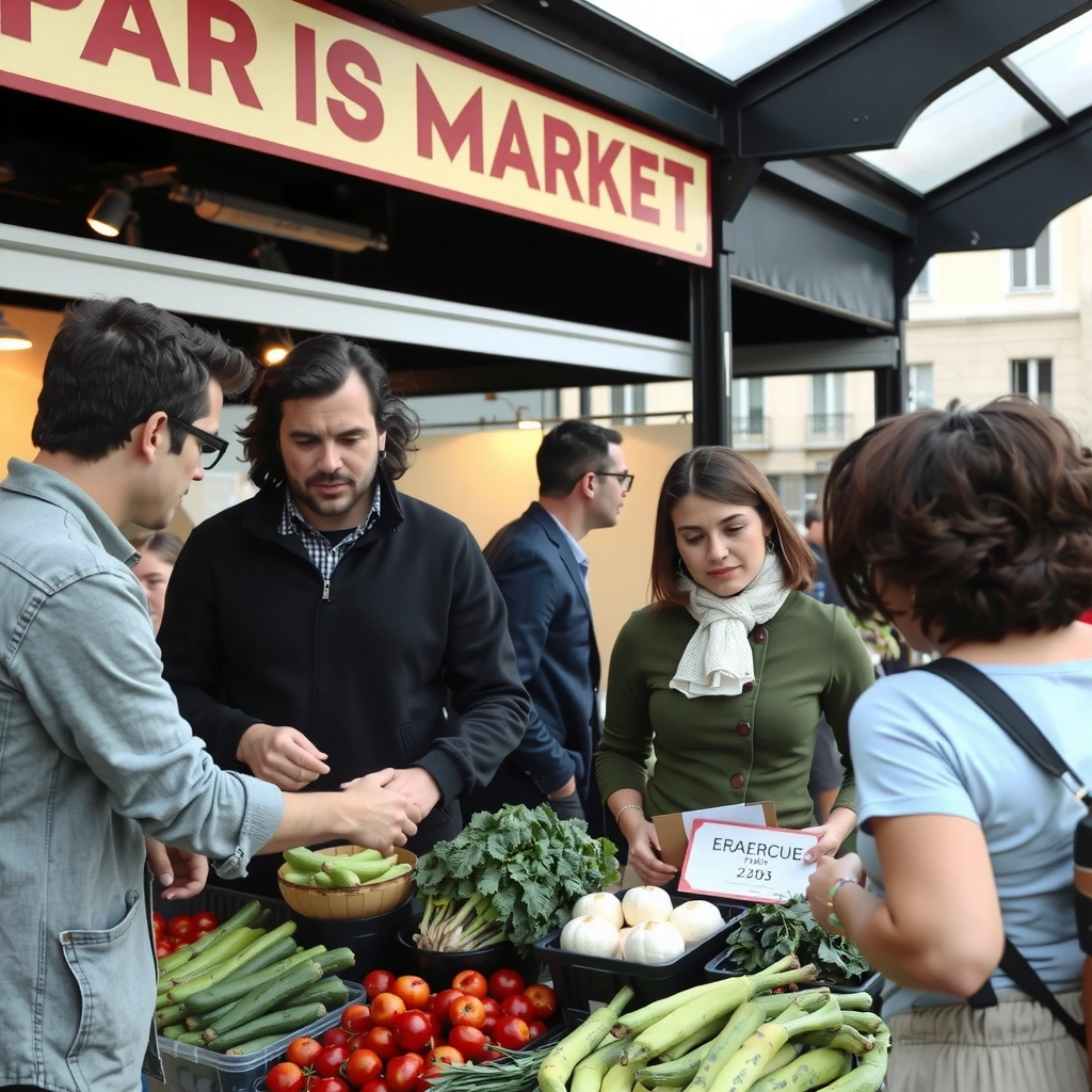 Producteurs locaux vendants au marché
